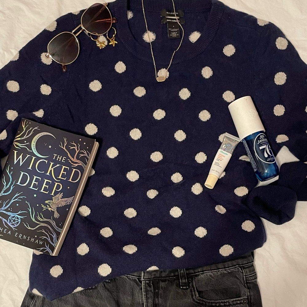 Halogen Polka Dot Cashmere Sweater